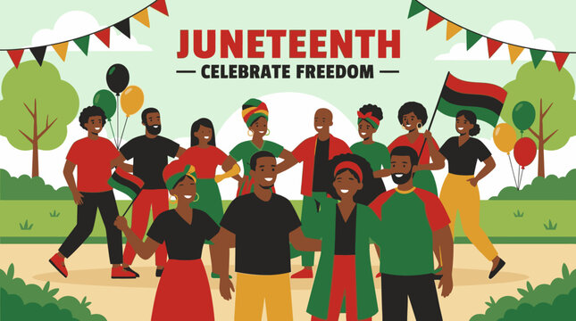 Juneteenth Celebration of Freedom with Diverse Black Community.