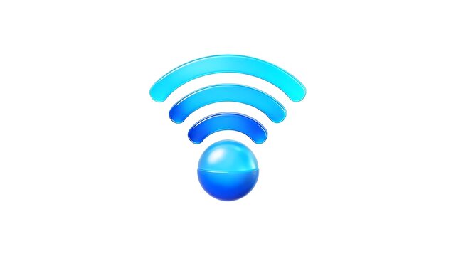 WiFi symbol, wireless internet icon, blue connectivity sign, network logo