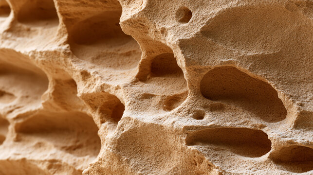 Carved sandstone texture background with abstract erosion pattern and copy space, natural material, texture detail, weathered surface, with copy space