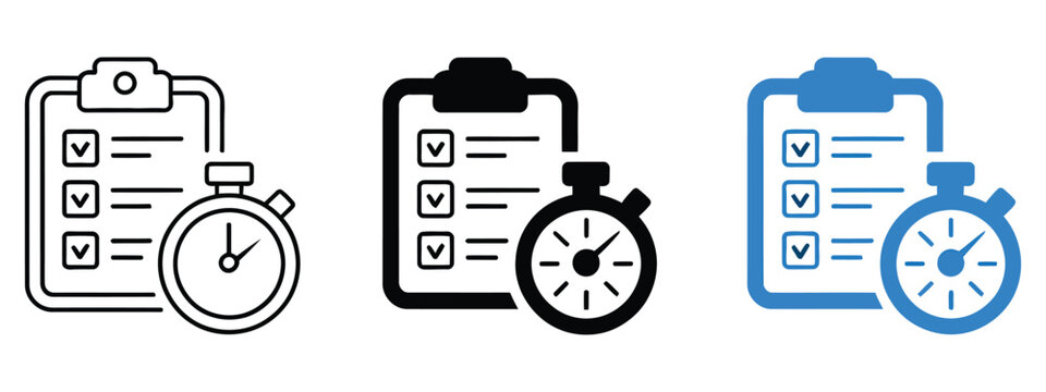 Clipboard icon representing document management, checklist organization, task tracking, and office administration symbol for user interface design