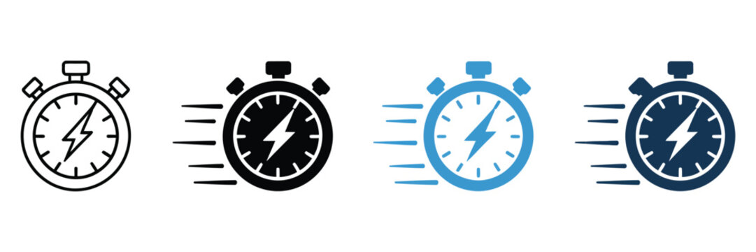 Fast time icon representing speed, quick scheduling, rapid countdown, and efficient time management concept for business and productivity