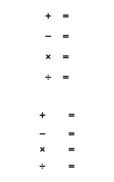 Symbols of mathematical operations