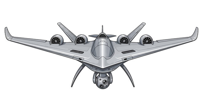 Large Silver Airplane Aircraft Vehicle.