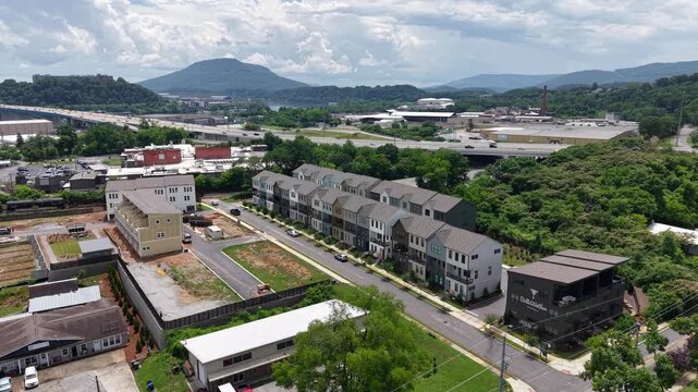 Aerial View of Manufacturer's Road Waterfront Development in Chattanooga, Tennessee