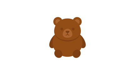 Fototapeta premium Cute cartoon brown bear vector illustration isolated on white background