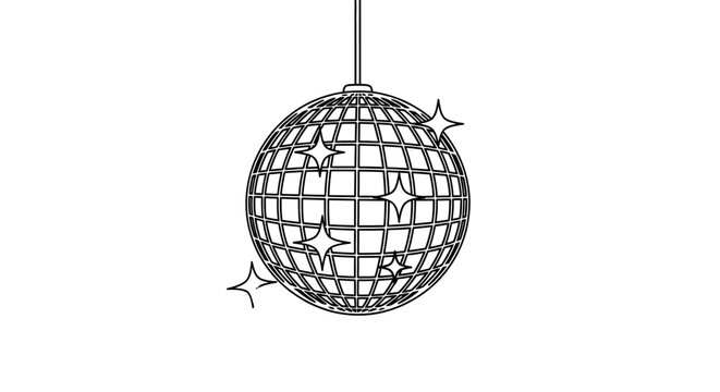 Disco ball with shining star decorations.