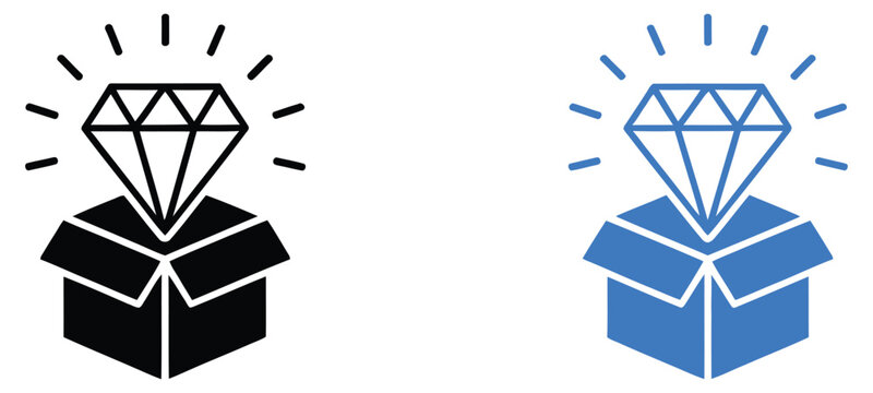 Product value icon representing business worth, pricing benefits, quality assessment, and customer value proposition