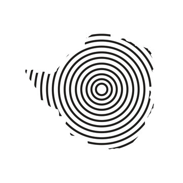 zimbabwe map with concentric circle