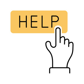 Help button icon. Business and customer support line symbol. Color.