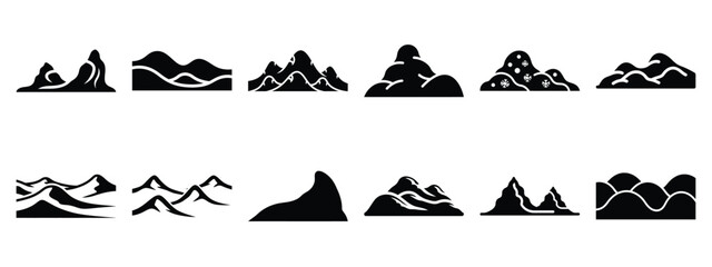 christmas snow drift pattern icon set silhouette Vector illustration. Christmas vector icons and white background. © SreeRaton
