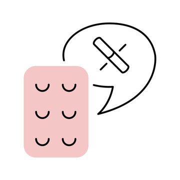 Smoking cessation pill icon. Healthcare and smoking cessation line symbol. Color.