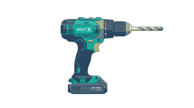 Electric drill on a charger base.
