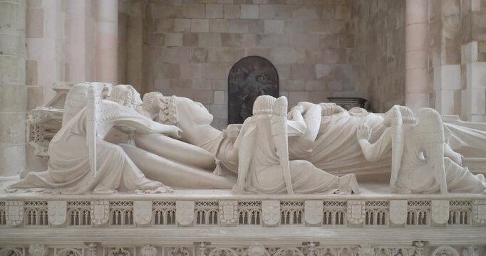 The interior of the church of the Alcoba&ccedil;a Monastery in Portugal.