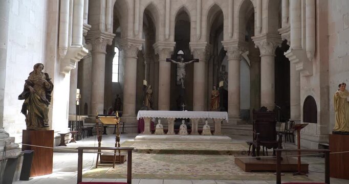 The interior of the church of the Alcoba&ccedil;a Monastery in Portugal.