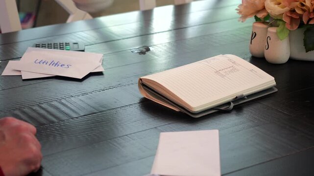 Personal Finance Budgeting Cash Stuffing Envelopes Using Physical Currency to Limit Spending and Funds - Saving Money with Responsible Spending