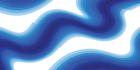 Abstract blue wave vector background with flowing water curves, smooth lines, light motion design, sea inspired artistic pattern wallpaper for modern business concept artwork. © Veloras