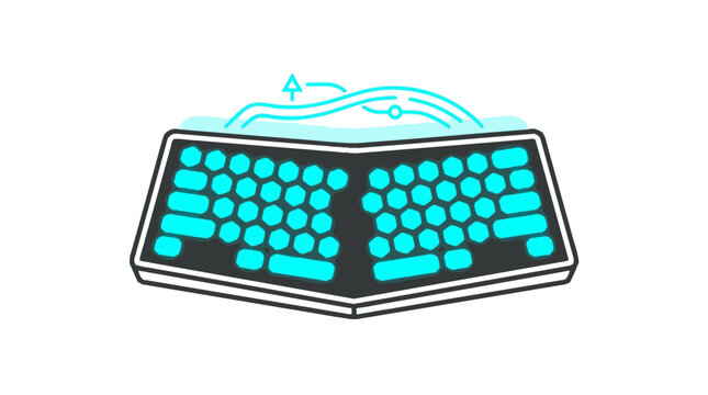 Colorful computer keyboard with glowing keys.