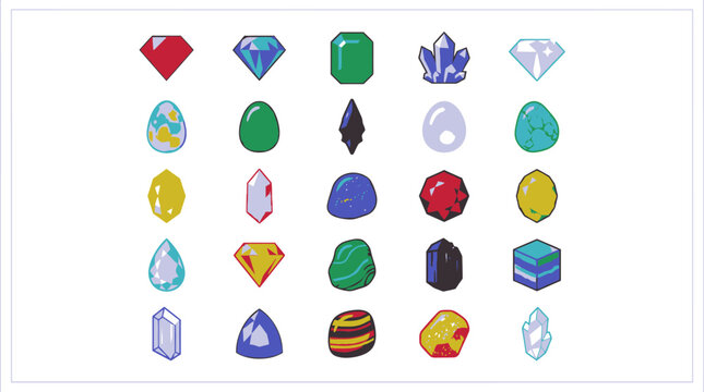 Colorful precious gemstones and jewels.
