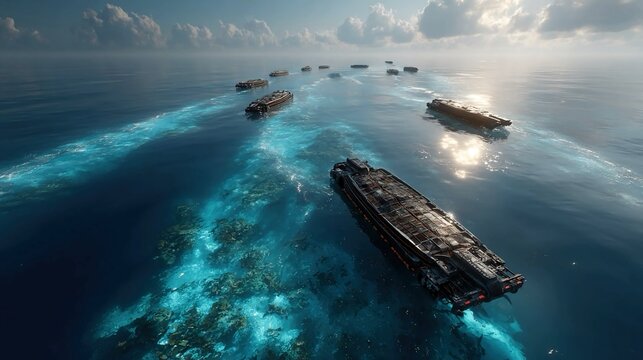 Autonomous ocean-cleaning robotic fleets identifying pollutants, executing adaptive interventions, and optimizing ecological recovery through AI-guided mission planning