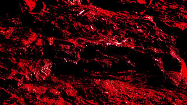 Abstract Dark Red Rocky Texture Background with Magma Elements and Copy Space for Text