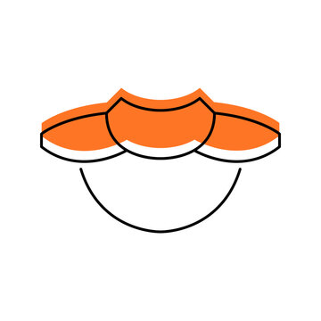 Neck protection icon. Sports and protective gear line symbol. Color.