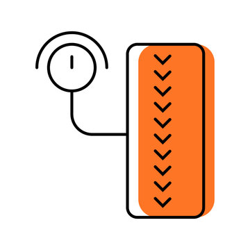 Tire pressure gauge icon. Industry and vehicle maintenance line symbol. Color.