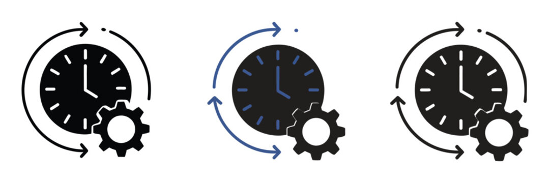 Time management icon representing scheduling, productivity planning, task organization, and efficient workflow control
