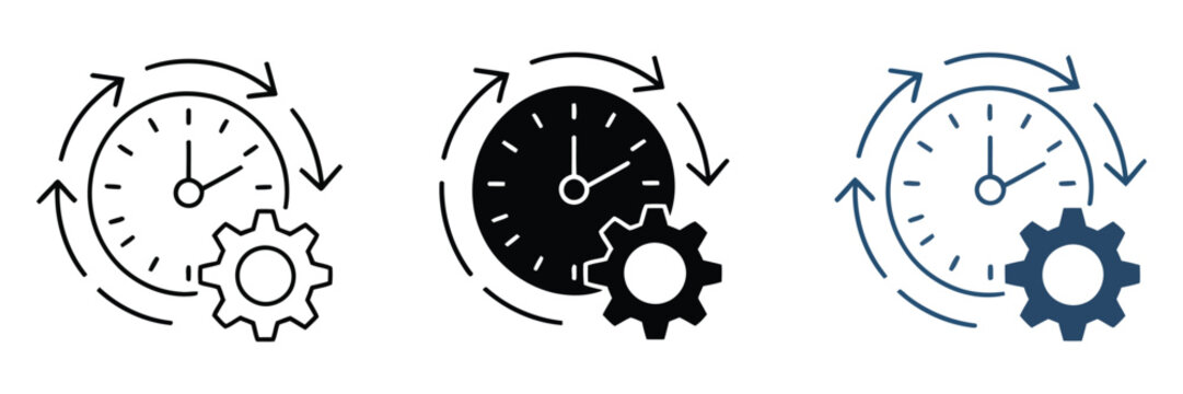 Time management icon symbolizing productivity, planning, scheduling, deadline control, and efficient business workflow