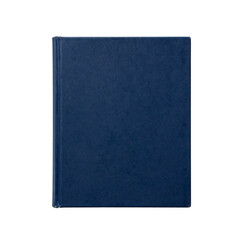 Fototapeta premium Closed hardcover book with textured cover is lying on a white background