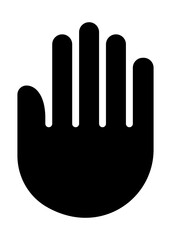 Obraz premium PNG Minimalist stop hand symbol, UI icon on transparent background