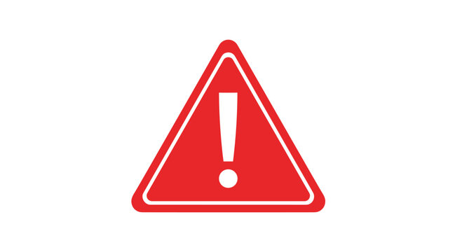 A bold red triangle icon with a white exclamation mark serves as a universal symbol for caution and immediate danger in digital media.