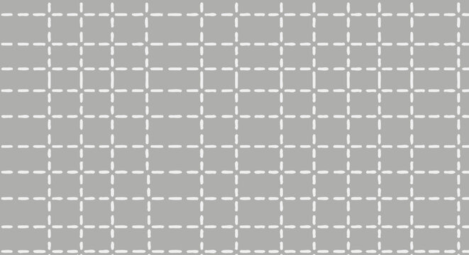 Geometric pattern of dashed squares on a gray background, representing a grid or tessellation for design and abstract concepts