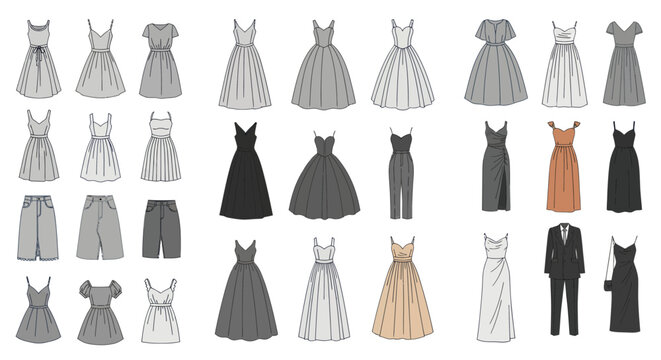 Fashion Design Sketches: Dresses, Suits, and Outfits Collection