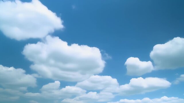 青空に広がる入道雲と爽やかな夏空アニメーション背景