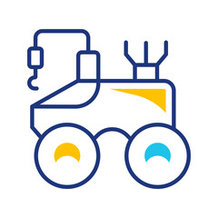 Moon rover icon. Science and lunar rover line symbol. Color. © M.Style