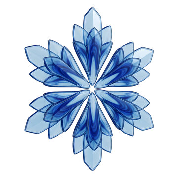 Abstract Blue Crystal Snowflake
