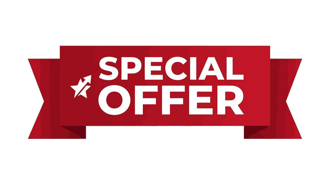 Special Offer Ribbon with Stars - Great Deal Promotion Concept