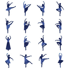 Ballet Dancers Silhouettes Collection: Graceful Poses and Elegant Movements © hejue