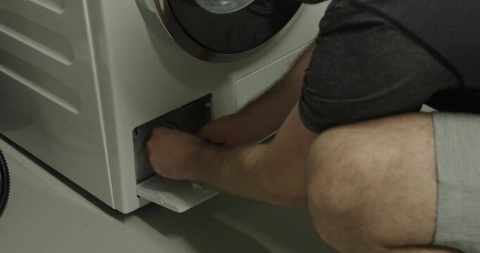 Draining Water from Washing Machine Through Emergency Drain Filter