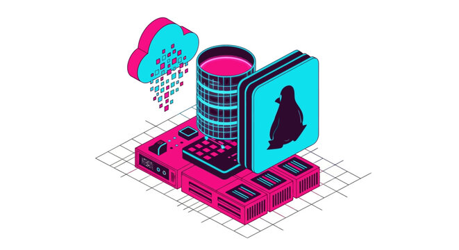 Linux Server Cloud Database Technology.