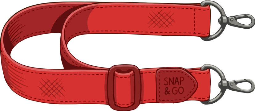 Red Adjustable Strap with Metal Clasps for Bags.