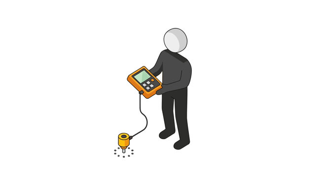Technician conducting ground resistance electrical testing outdoors.
