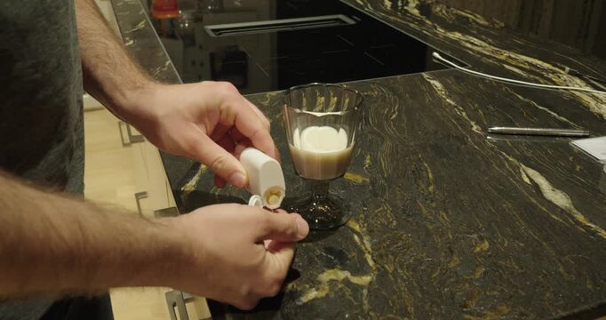 Taking Lactase Tablet Before Drinking Milk Due to Lactose Intolerance
