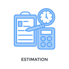 Fototapeta premium Estimation Icon Lineal Blue Style. Vector Illustration For Graphic Design