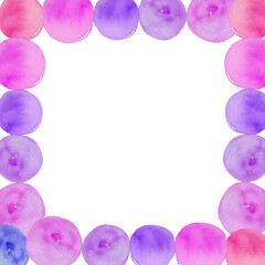 Fototapeta premium Purple Watercolor Circle Frame