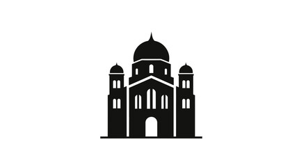 Cathedral architecture stands as a majestic silhouette against a clean backdrop to represent historical landmarks. © Mezzy