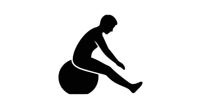 Person exercising on a stability ball to improve core strength and balance in a fitness studio environment.