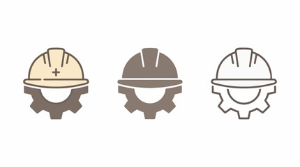 Fototapeta premium Professional Construction Icons Set Industry Safety Gear Vector Illustration Commercial Use