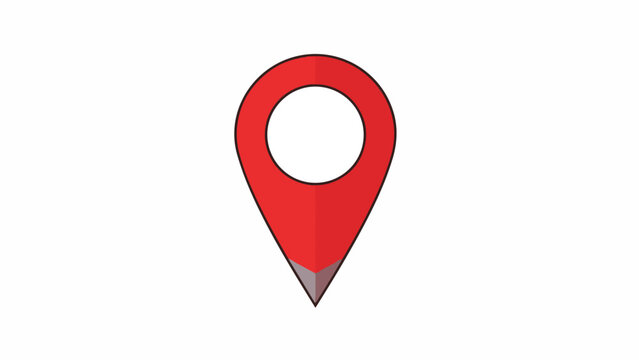 Red Location Pin Icon Symbol.