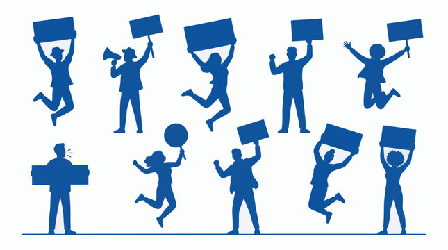 Professional Protest Crowd Silhouette Vector Illustration Business Ready Commercial Use